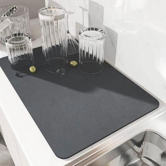Tapis égouttoir Vaisselle 40x30 Cm - Absorbant Antidérapant - Pour Cuisine Ou Bar