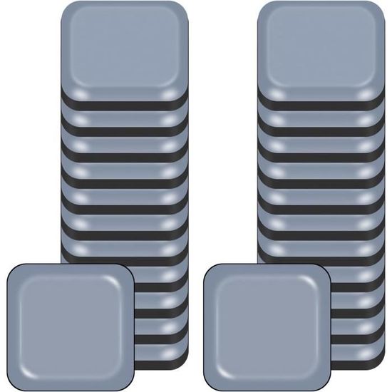 Lot De 24 Patins Glisseurs En PTFE (Téflon) - 24x24 Mm - Bleu - Adhésif