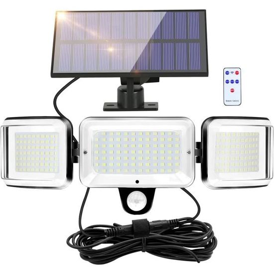 Lampe Solaire Exterieur Applique Murale Jardin Luminaire spot solaire 224 LED IP65 étanches