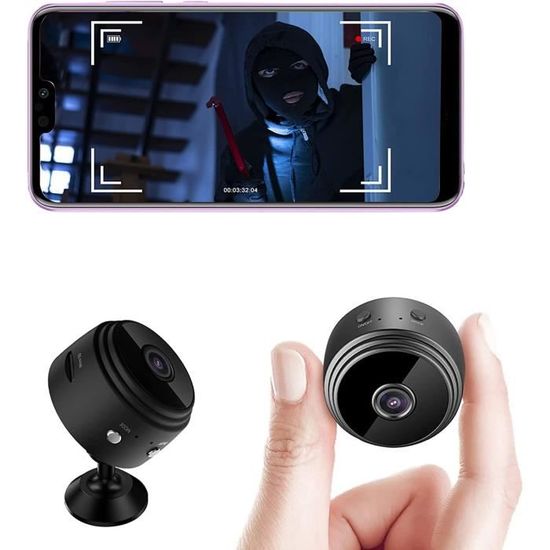Caméra Espion Mini HD 1080P - Détection De Mouvement, Vision Nocturne, Aimant, Miroir, Sans Besoin D'internet