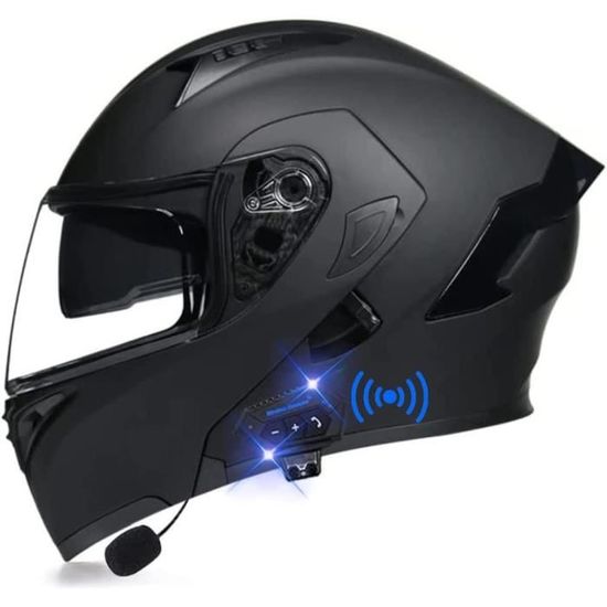 Casque Moto Modulable YEMA YM-925 ECE 22.05 – Double Visière Noir Mat – Homme Femme Scooter