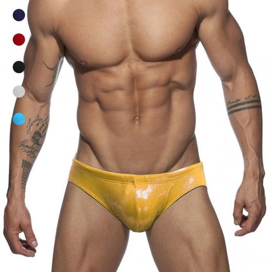 Slip de Bain Homme Taille lastique Paillettes Sexy S chage Rapide