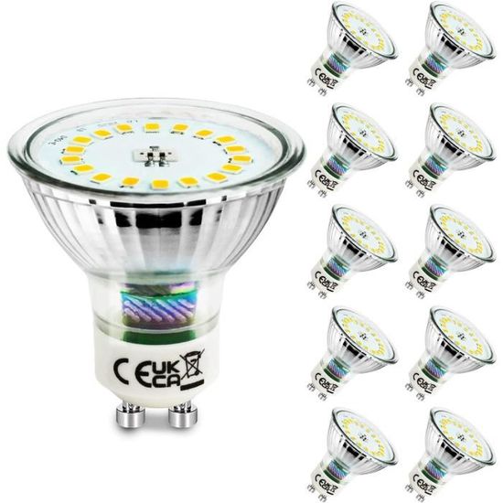Lot De 10 Ampoules Led Gu10, Économie D Énergie 5W 500Lm Led Lampe