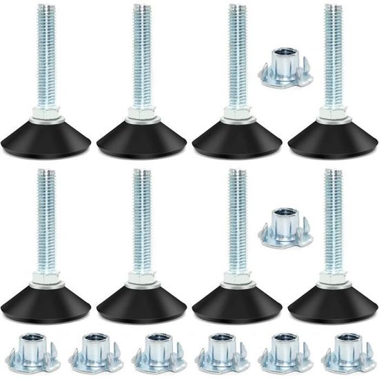 M8X25X40Mm Réglable Mise-À-Niveau Pieds X 8Pcs Filetage Jambe Protéger