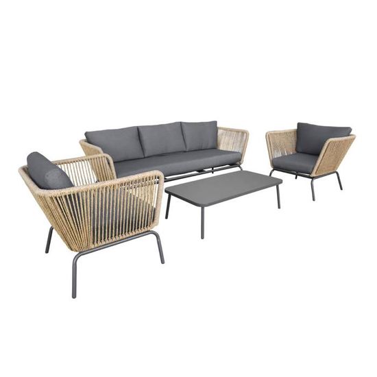 Coussins De Canapé Meubles De Jardin En Résine Tressée Anthracite