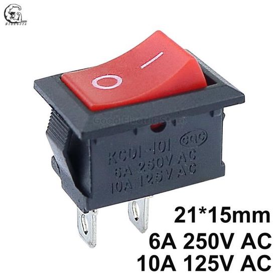 Interrupteur à Bascule Missile Style - 12V ON/OFF SPST - 20A - Rouge - Pour Circuit électrique Voiture/boat