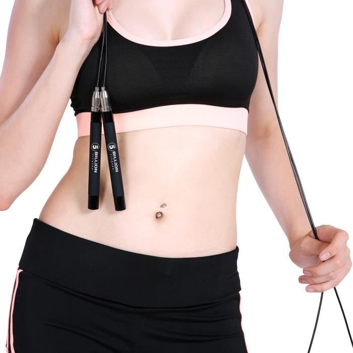5BILLION Auto-bloquants Corde à sauter - Adjustable Jump Rope Avec roulements à billes - Entraînement pour Double Unders, remise