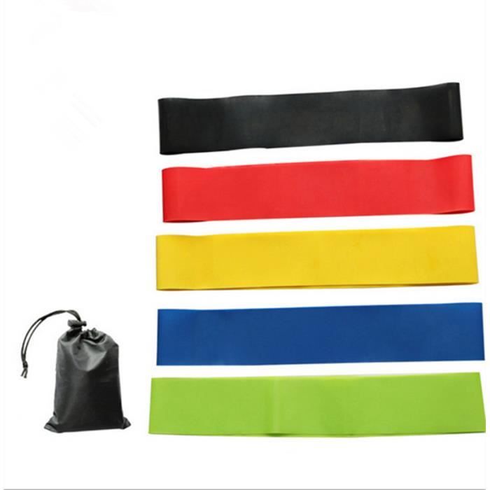 Bande Elastique Fitness avec Sac (lot de 5), bande de résistance Bandes de formation Bandes de remise en forme Bande d'exercice