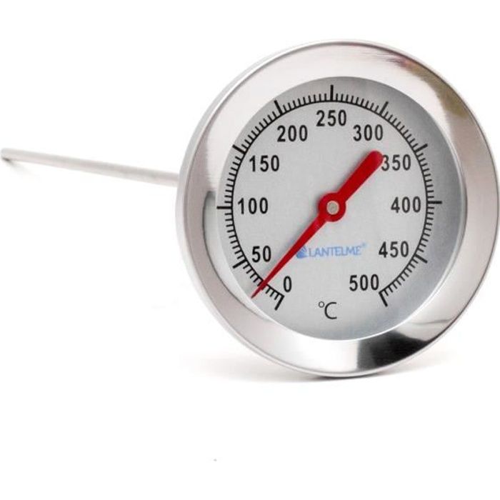 Acier inoxydable 500 °C Thermomètre (50 cm), cuisson Four, thermomètre analogique et bimétal, Four, Four à Pizza, Poêle à bois bo