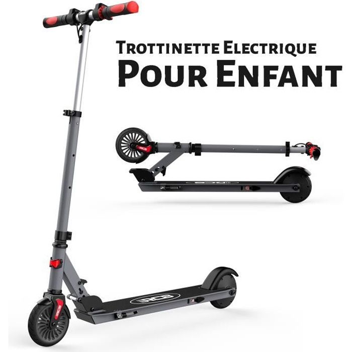 RCB Trottinette Électrique Pliable Scooter Réglable Léger Moteur 150W 5.5 Pouces Pour Enfant Gris