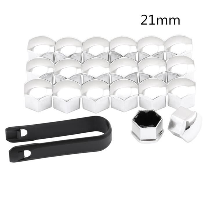 Pièces Auto,20 pièces Écrou De Roue De Voiture Bouchons À Vis Automatique Housse 17-19-21mm Boulon pour BMW - Type silver-21mm