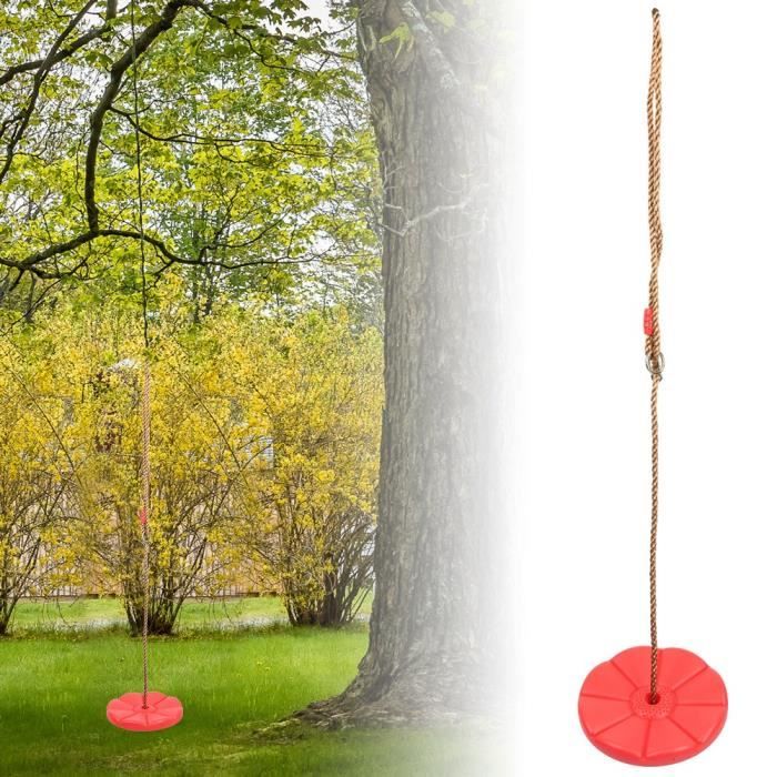 Escalade corde arbre balançoire intérieure extérieure disque suspendu siège jouer équipement enfants jouets (rouge) HB066