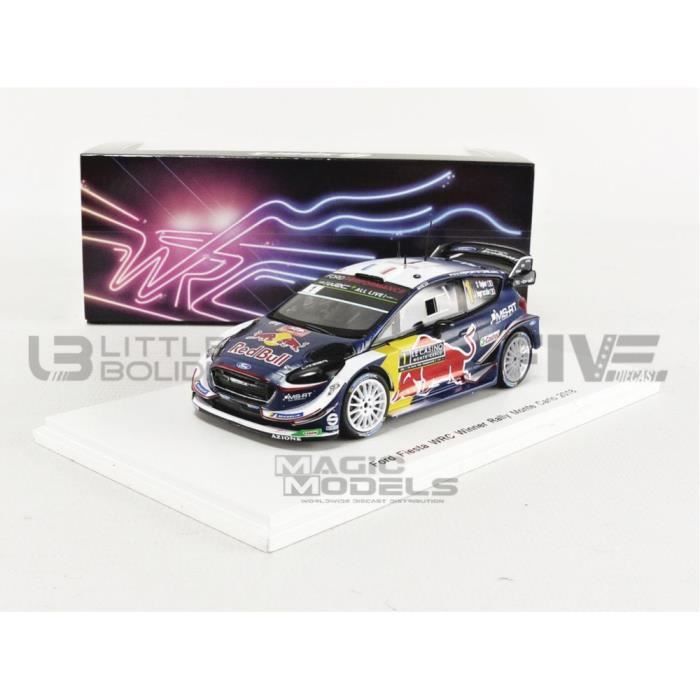 Voiture Miniature de Collection - SPARK 1/43 - FORD Fiesta WRC - Winner Monte Carlo 2018 - Blue / Silver - S5951