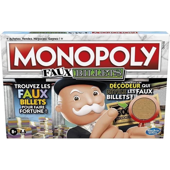 MONOPOLY Faux billets - Jeu de plateau pour la famille et les enfants - à partir de 8 ans - inclut décodeur de M. MONOPOLY -