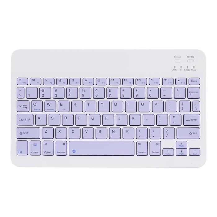 10- Clavier BT sans fil rechargeable coloré universel Tablette de téléphone portable Clavier universel - violet