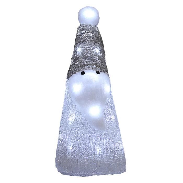 Monzana - Figurine Lumineuse LED en Acrylique - décoration de Noël - Père noël Blanc Lumineux - Illumination de noël