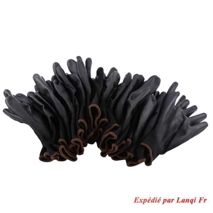 12 pair Gants de travail Antistatique en Nylon PU Palme Gants - taille S M L