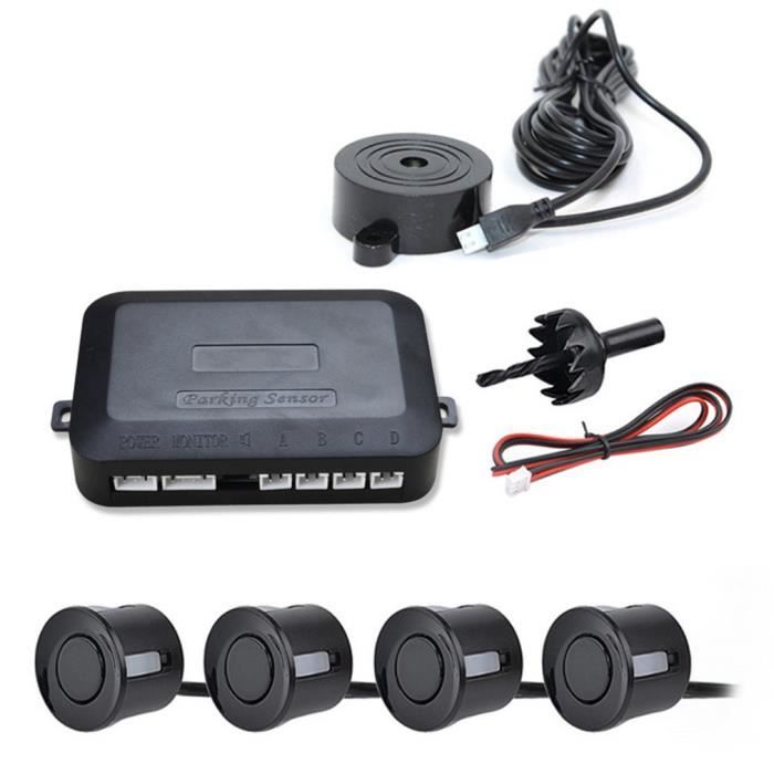 12V Kit de capteur de stationnement de voiture Radar de sauvegarde inverse Indicateur d'alerte Système de sonde Capteur de bip