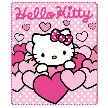 HELLO KITTY Plaid couverture polaire coeur