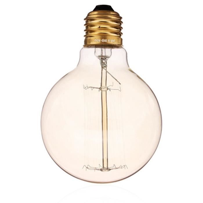 TD® 4 pièces E27 G125 40W Ampoule Edison Filament Tungstène Tuba Lampe Lumière Rétro