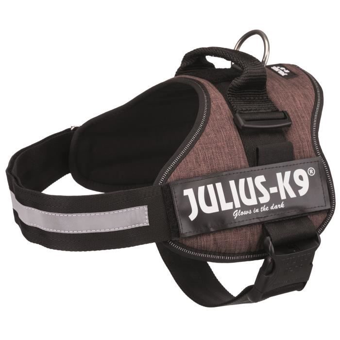 JULIUS K9 Harnais Power 2–L–XL : 71–96 cm - 50 mm - Moka - Pour chien