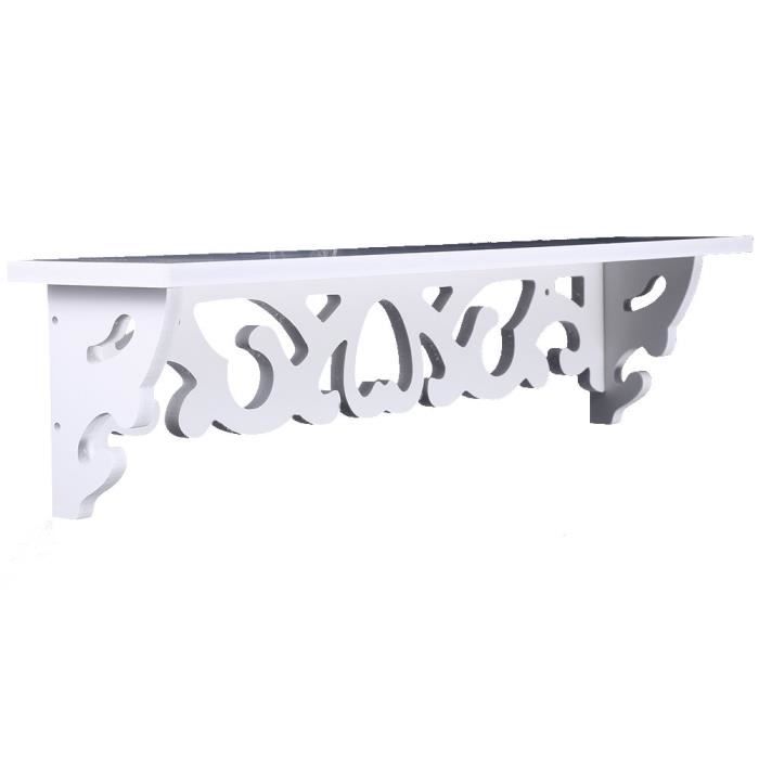 Yosoo Étagère Blanche Shabby Chic en Filigrane Style Découpé Étagère Murale Design, Pastorale Creux Sculpté Wall Deco monté Flott