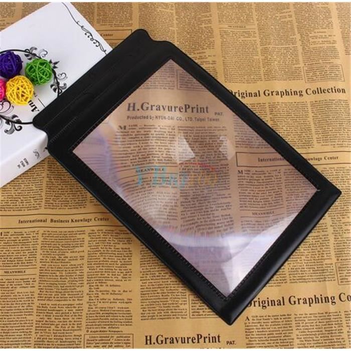 A4 Pleine Page 3x Loupe Feuille Grande Verre Grossissant Aide de Lecture PVC Lentille