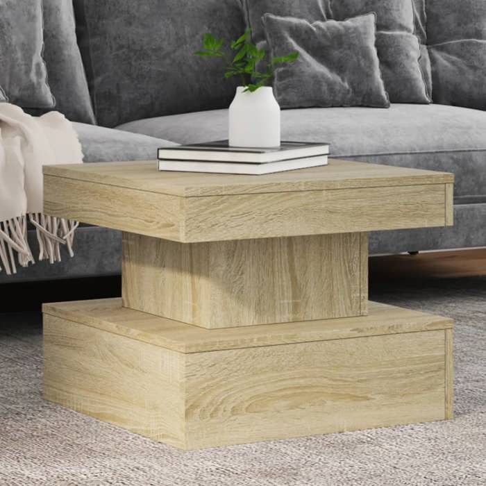 vidaXL Table Basse avec Lumières LED Bout de Canapé Table dAppoint Meuble de Salon Salle de Séjour Intérieur Moderne 839842