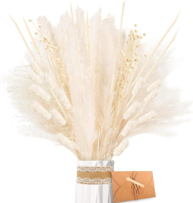 Bouquet Séché Pampas Boho - 65 Pièces De Fleurs Séchées Naturelles Pour Déco Intérieur, Chambre, Mariage & événements - 13