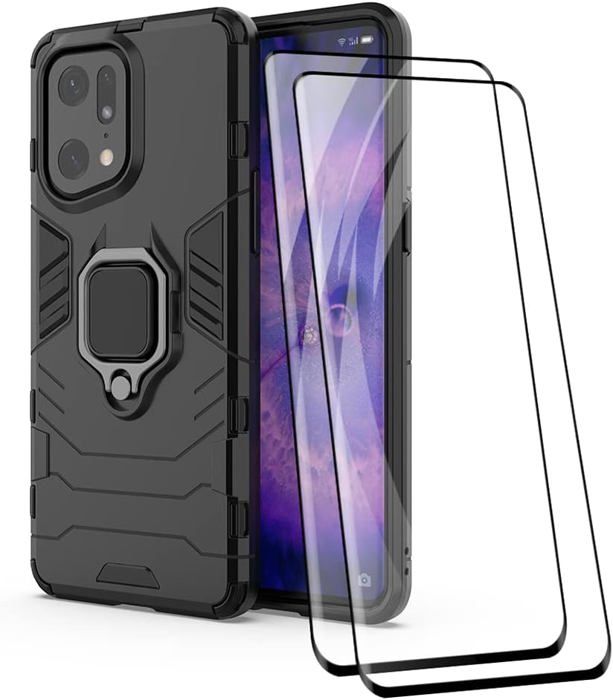 TANYO Cover + [2 Pieces] Tempered Glass for Oppo Reno4 Pro 5G, TPU/PC