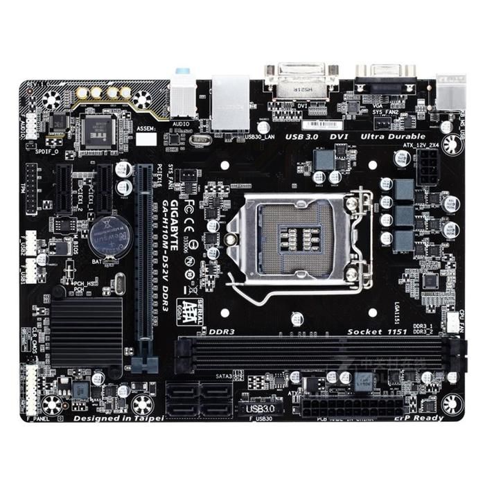 Carte mère GIGABYTE H110M-DS2V DDR3 SDRAM Intel H110 Socket LGA1151 2xDDR3 SDRAM 32GB Micro ATX - Gigabyte