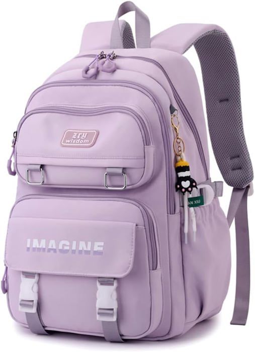 Sac A Dos Fille Adolescent Grande Capacite Sac D Ecole Cartable Fille De 9 A 16 Ans Nylon Resistant A L Eau Sacs Scolaires Filles 9573 Violet Cdiscount Bagagerie Maroquinerie
