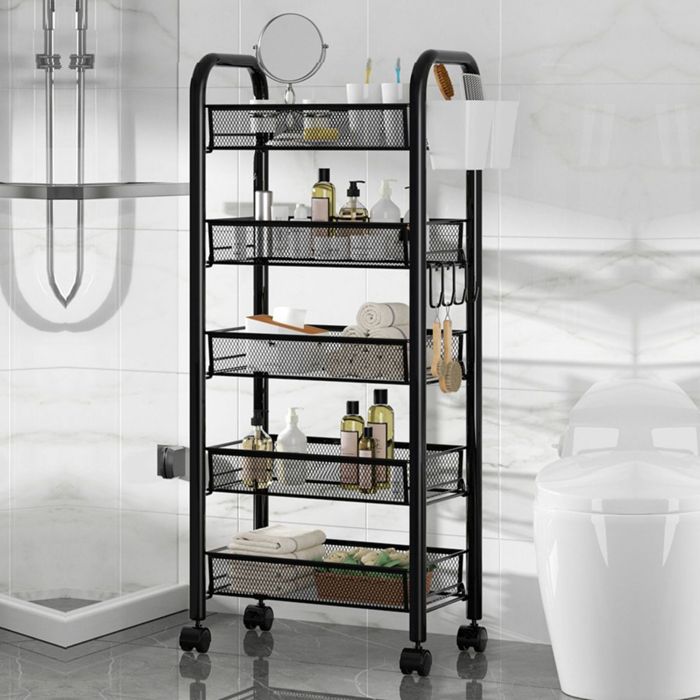 Chariot De Rangement à Roulettes 4 Niveaux – Rangement Mobile Et Pratique Pour Cuisine Et Salon