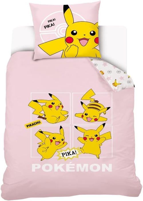 Parure De Lit Simple Dragon Ball - Housse Couette 140x200cm + Taie 65x65cm - Motif Goku Et Vegeta - Polycoton