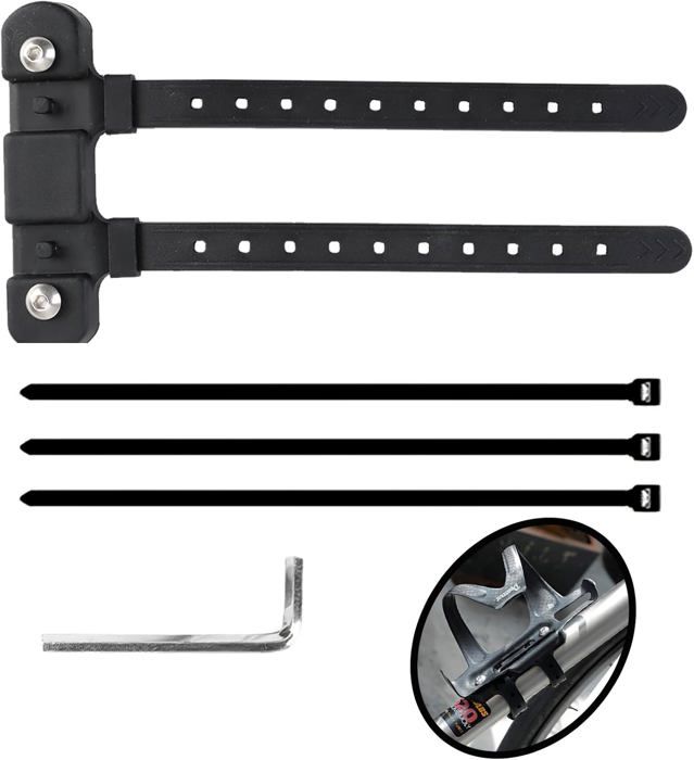 Support Adaptateur Universel Pour Porte-bidon Vélo MEISO - Sangle Silicone Antidérapante - Installation Sans Perçage