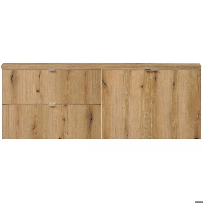 Meuble sous lavabo double Newport 160 x 60 x 40 cm effet chêne Meuble sous lavabo double Newport 160 x 60 x 40 cm effet chêne