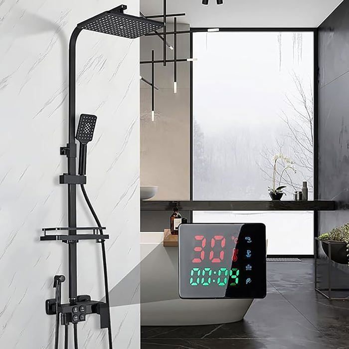 Système De Douche À Effet Pluie À Montage Au Plafond, Pommeau De Douche Carré De Luxe