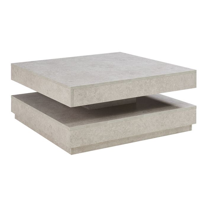 Table basse Florenz 76 x 76 x 38 cm effet béton clair