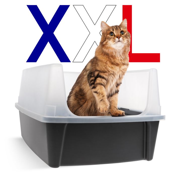 Iris Ohyama Grand Bac Litière pour Chat XXL Gris CLH-XL Iris Ohyama Grand Bac Litière pour Chat XXL Gris CLH-XL