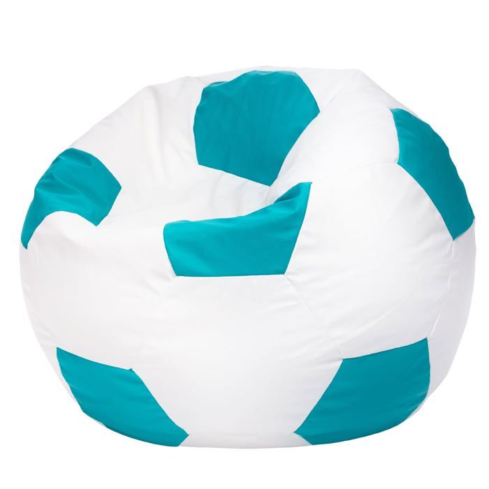 Football Pouf XL en Simili Cuir Pouf Fauteuil Gaming Enfant 105x80cm Turquoise - Ecopuf