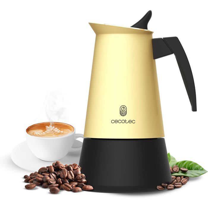 Cafetière italienne moka - SIGHTMARK - Piccolina 600 - 300 ml - 6 tasses - Acier inoxydable - Beige - Sightmark