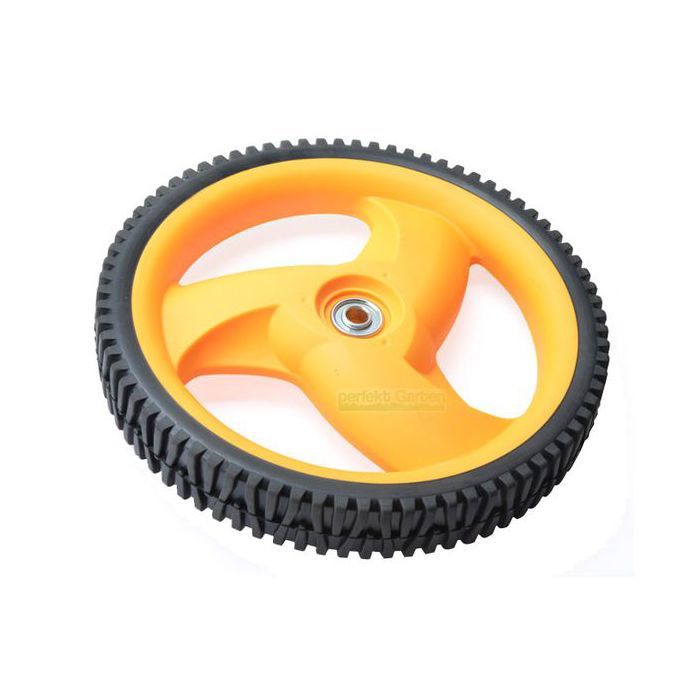 Lot De 2 Roues Arrière Pour Tondeuse Husqvarna - Réf. 5324035-09 / 5324327-49 - Roues Caoutchouc Noir/Jaune, Remplacement Compatible