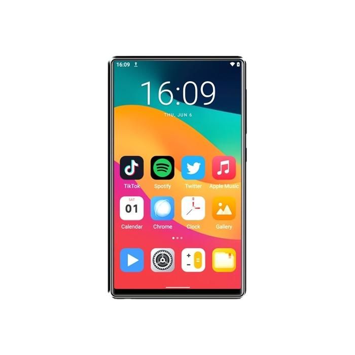 Lecteur MP4 Bluetooth Wi-Fi 4+64 Go Android 11.0 écran HD 5 pouces audio haute définition batterie 2500 mAh portable noir