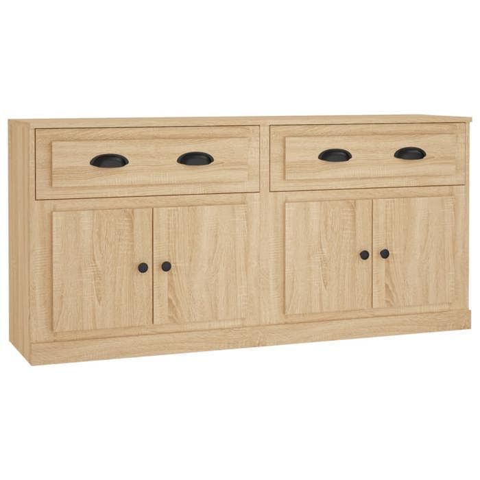 SALE 2026Buffet de cuisine stable - Placard Cabinet bahut Brun - Buffets 2 pcs chêne sonoma bois dingénierie 51.44 Kg 852440