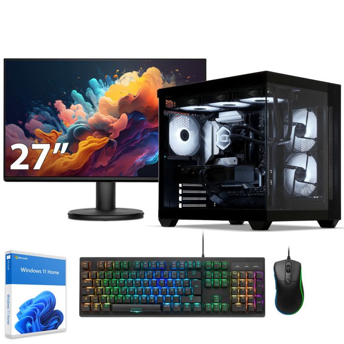 Sedatech Pack PC Gamer Aquarium • AMD Ryzen 7 5700X • RX 9060 XT • 32Go RAM • 1To SSD M.2 • Windows 11 • Moniteur 27