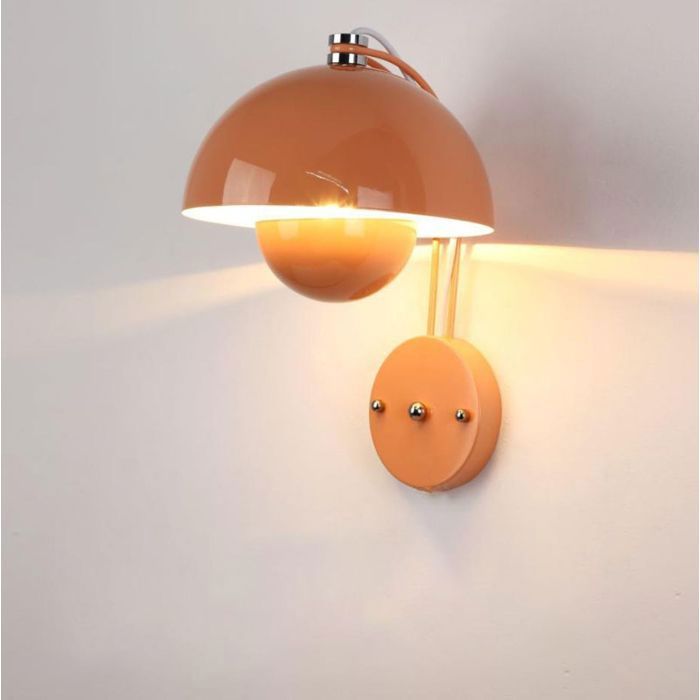 Diday Moderne Applique Murale en Bractées de fleurs Lampe Murale LED Creative avec Interrupteur Rose 23x36cm