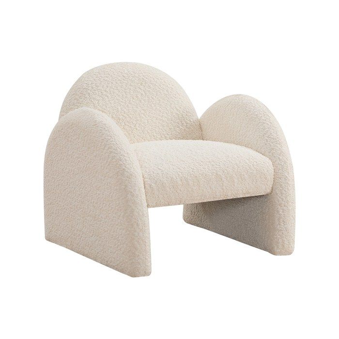 Fauteuil enfant en tissu bouclette beige MOSALO