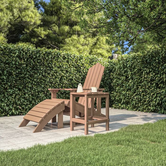 En PromotionTABLE 2/4 PERSONNES - Table de jardin - SHIELD - Table cuisine - Adirondack Marron 38x38x46cm PEHD 8621022