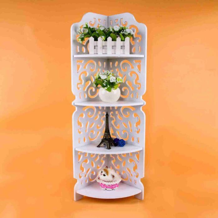 Étagère dangle sculptée - Virex® - Blanc - 4 niveaux - Triangulaire