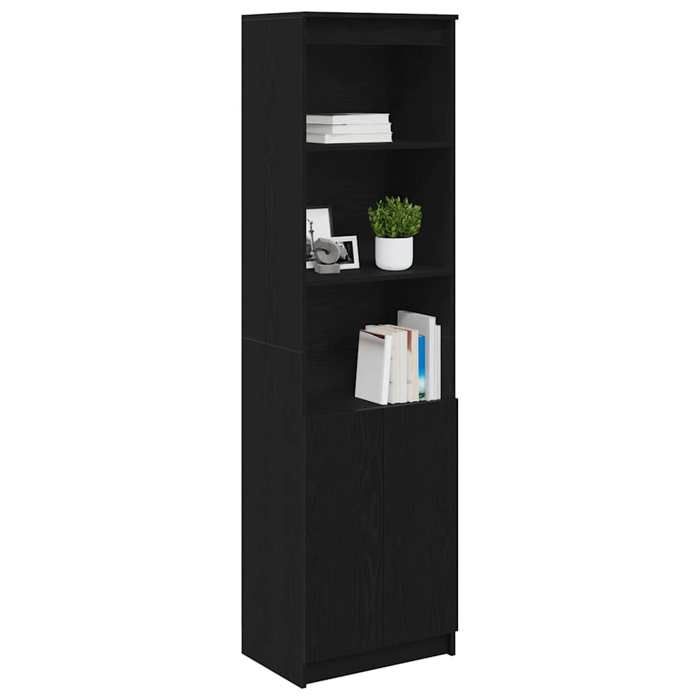 Décoratif - Placard de rangement - Buffet haut - Buffet salle à manger - chêne noir 50x35x180cm - bois dingénierie con3491497